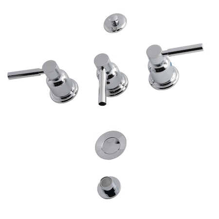 Kingston Brass Concord KB6321DL 3-Handle Bidet Faucet, Polished Chrome KB6321DL